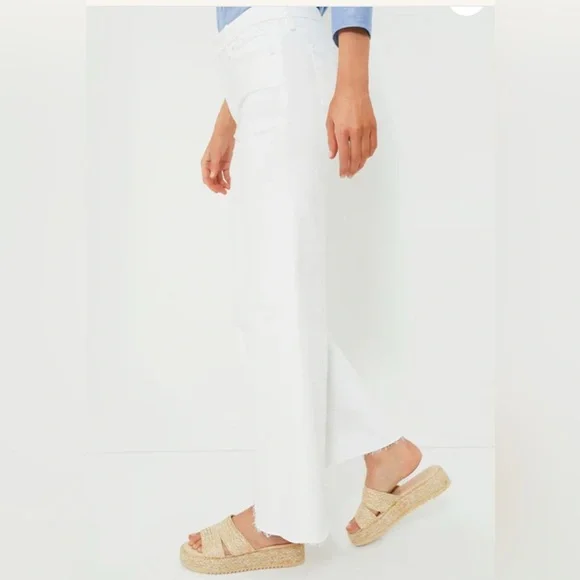MOTHER Women's White Flare Jeans